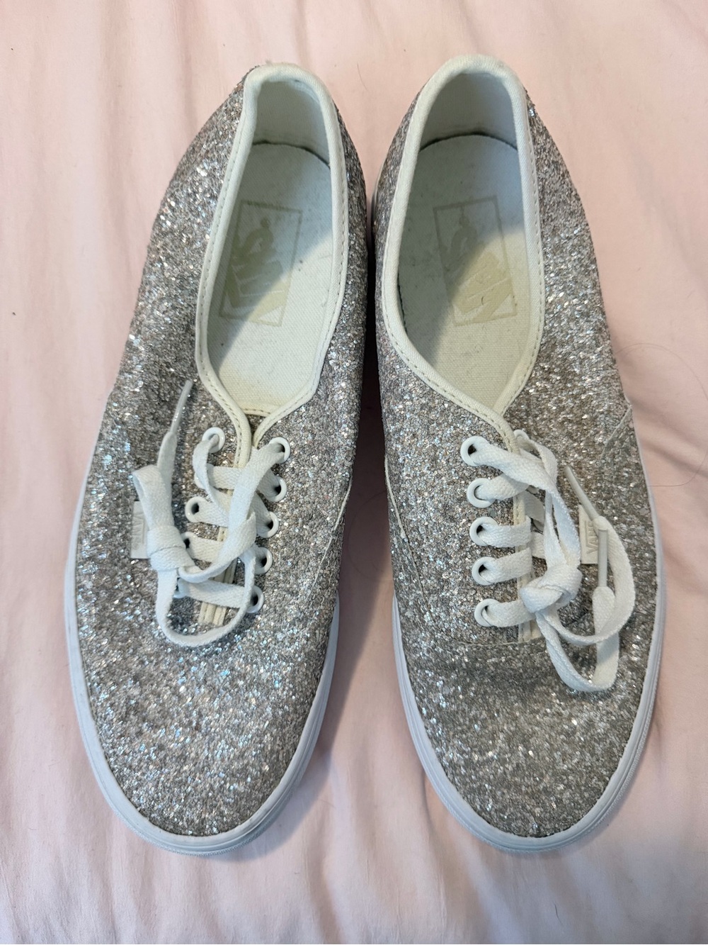 Vans Women's Glitter Lace-Up Sneakers in Silver